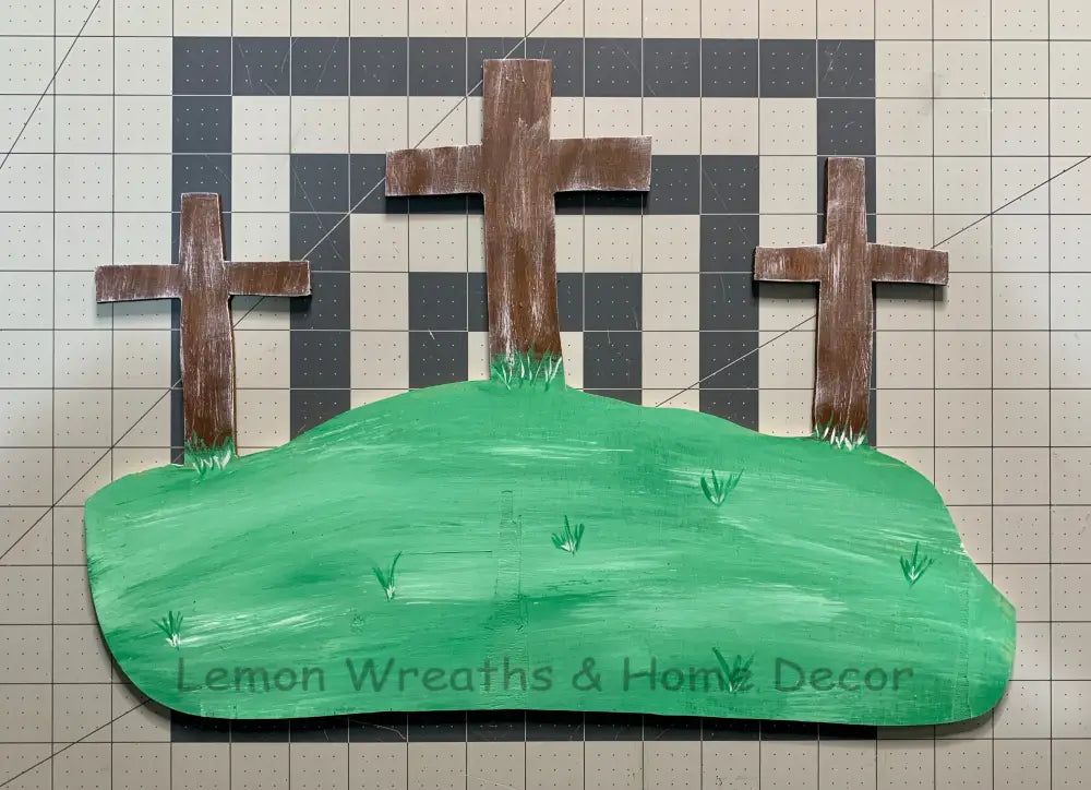 16 Crosses On A Hill Hand Cut Wood
