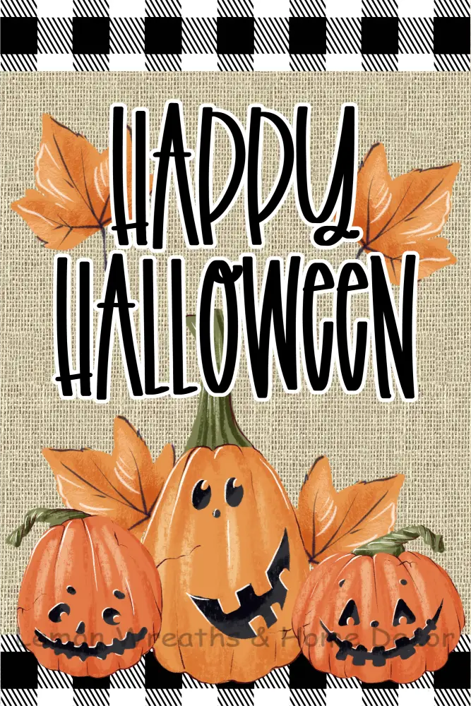 Happy Halloween Pumpkins Metal Sign