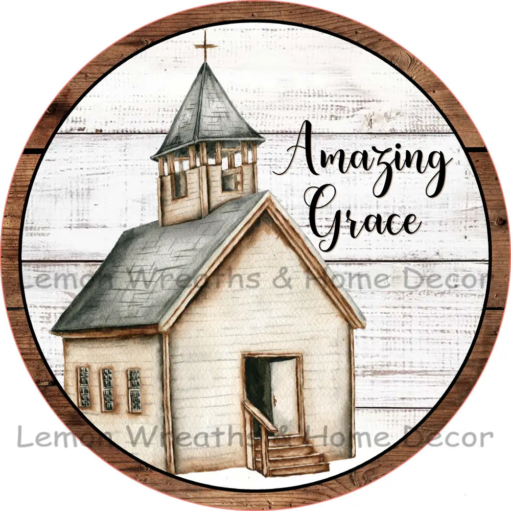Amazing Grace Church Metal Sign