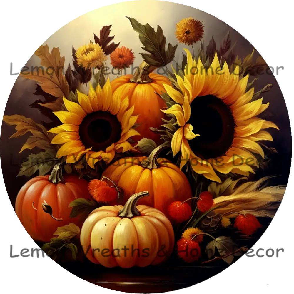 Autumn Harvest Arrangement Metal Sign 8 / No Text