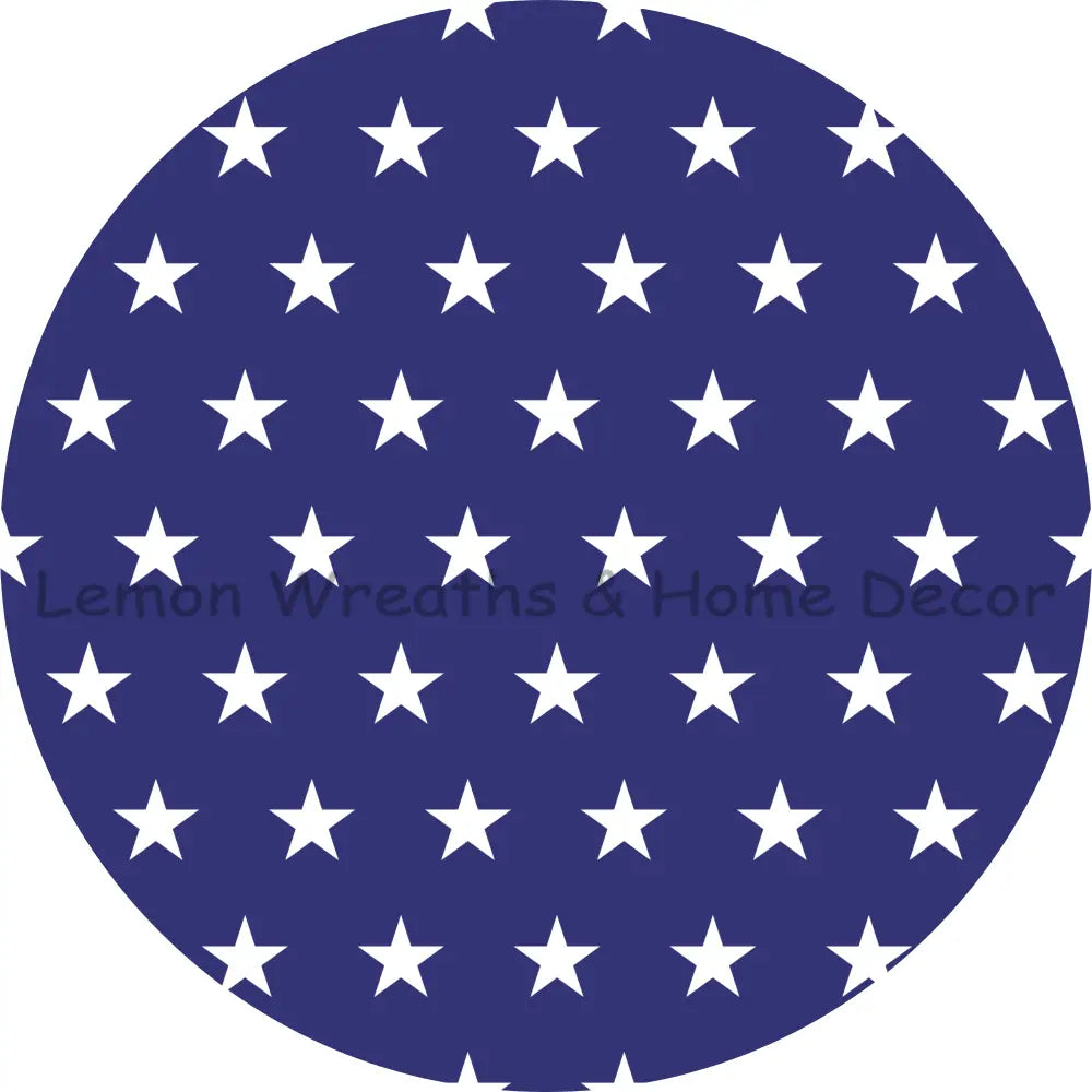 Blue Background White Stars Sublimated Fabric Center