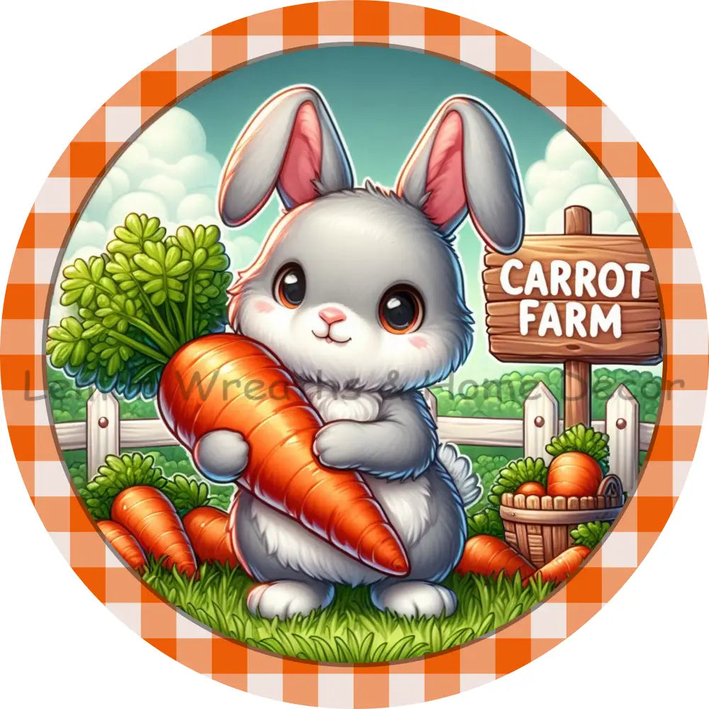 Carrot Farms Checkered Border Metal Sign