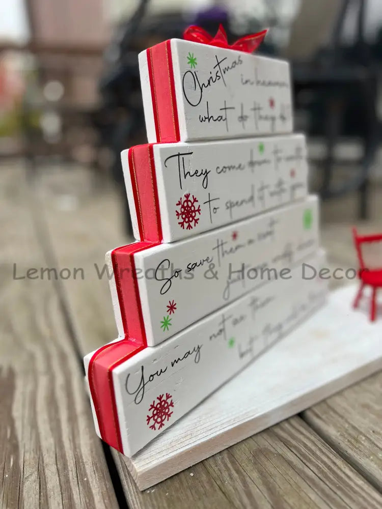 Christmas In Heaven Poem Wood Block Set Signs