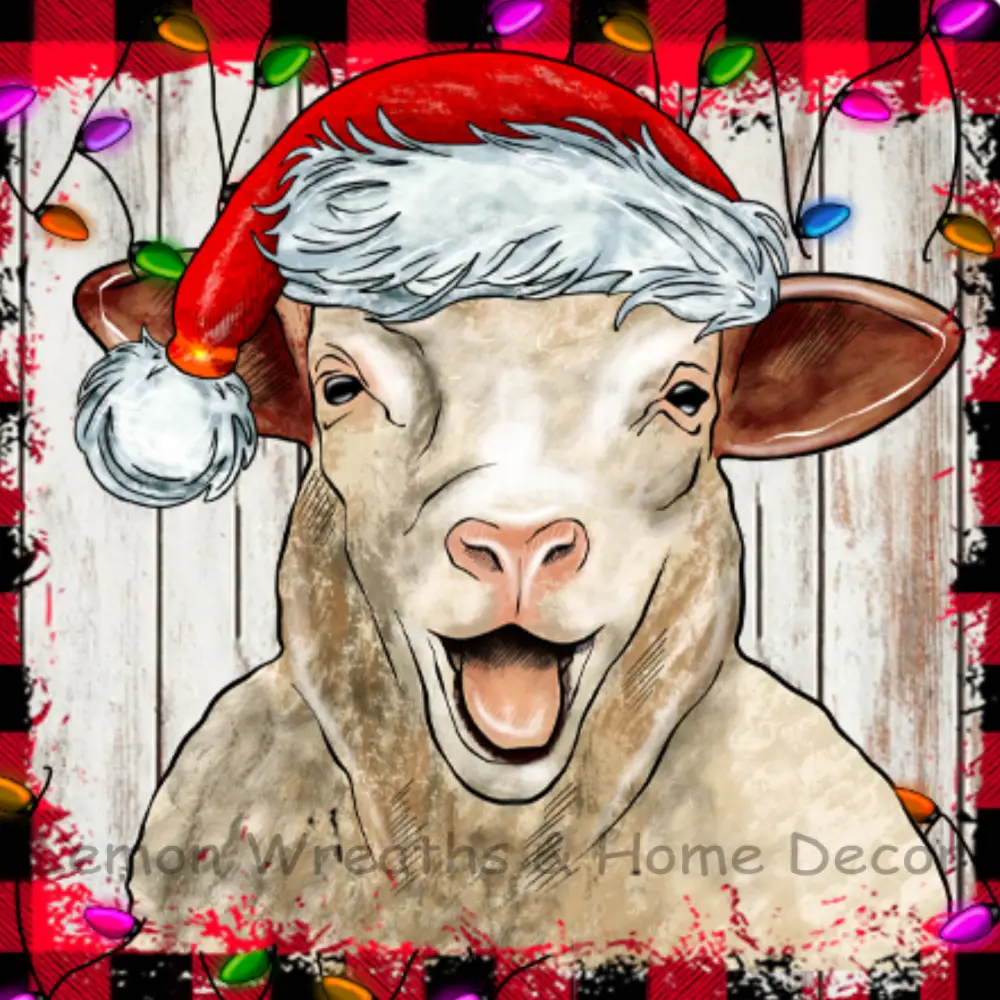 Christmas Sheep With Lights Metal Sign 8