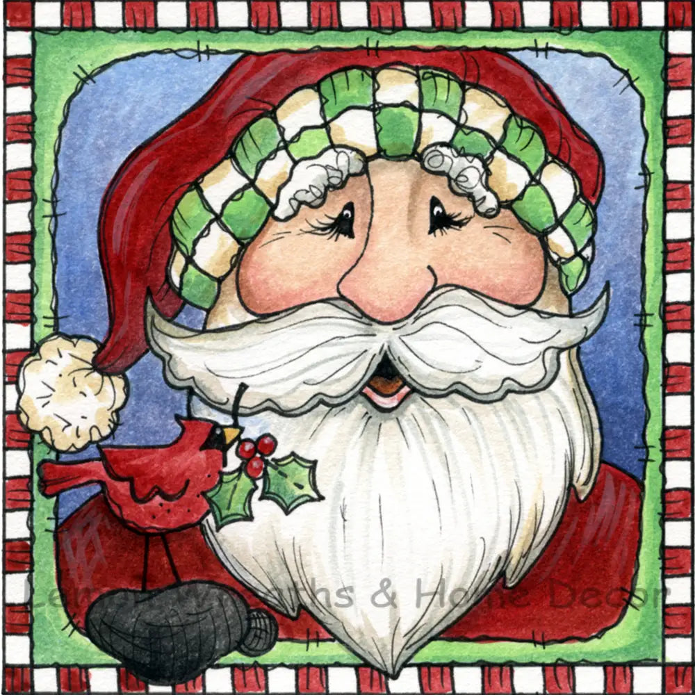 Classic Art Santa With Cardinal Metal Sign 8