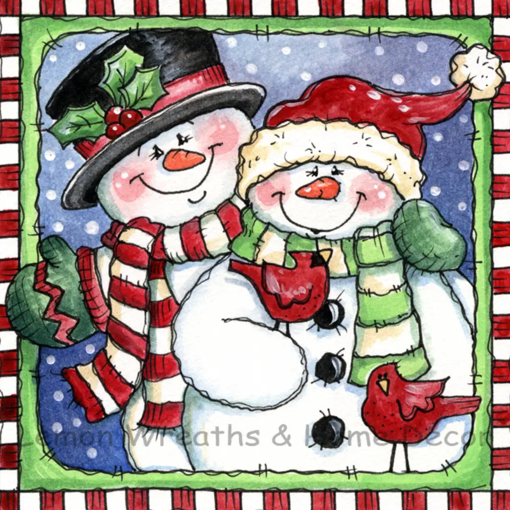 Classic Art Snow Couple Metal Sign 8