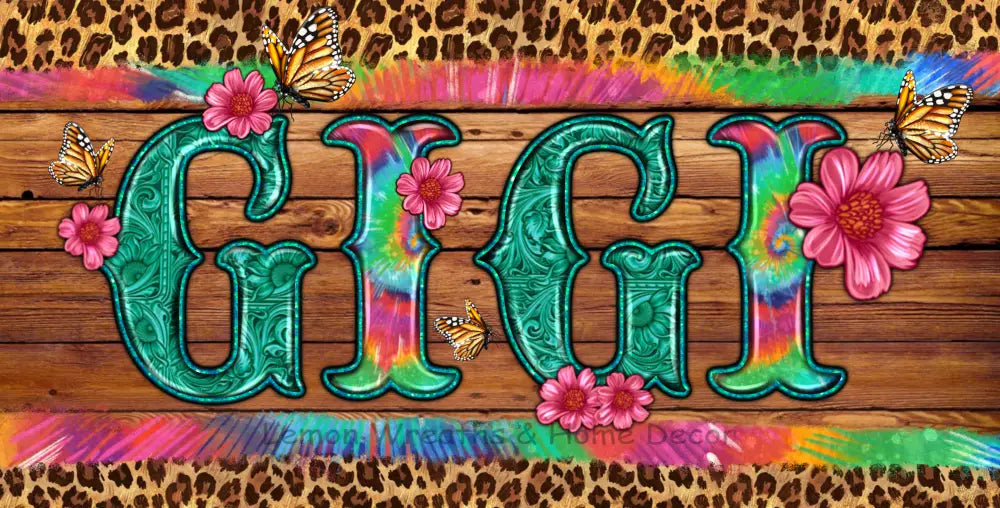 Country Gigi Leopard Print Metal Sign