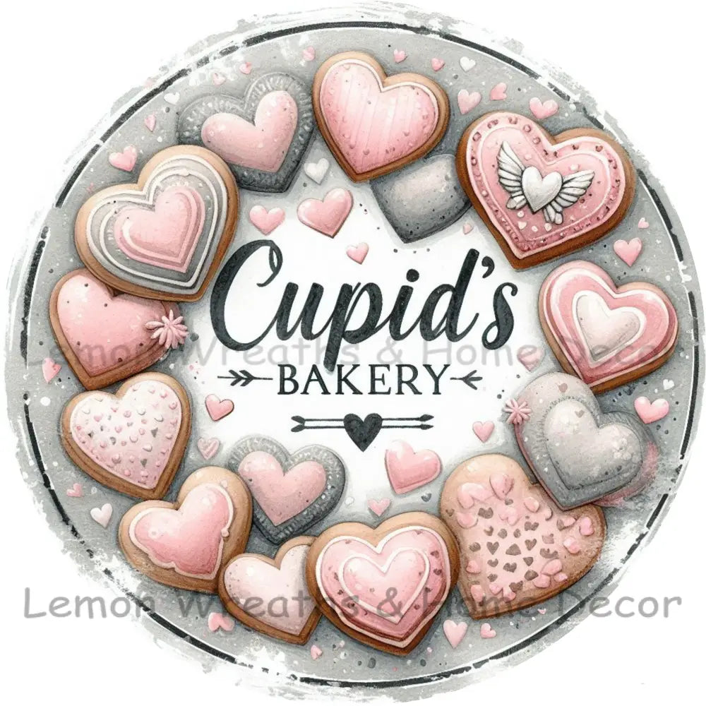 Cupid’s Bakery Heart Cookies Metal Sign