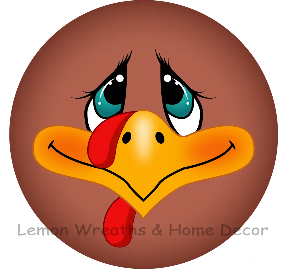 Cute Turkey Face Metal Sign 8