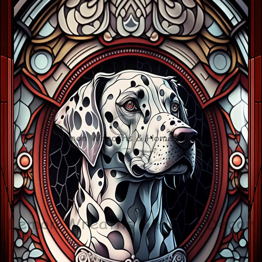 Dalmatian Dog Breed Faux Stained Glass Metal Sign 8