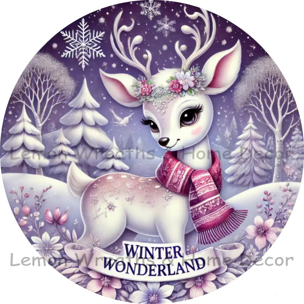 Enchanted Winter Wonderland Purple Metal Sign