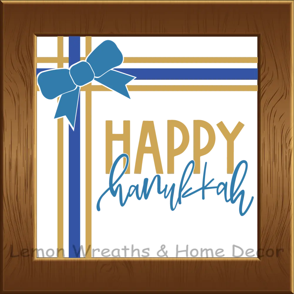 Framed Happy Hanukkah Metal Sign 8