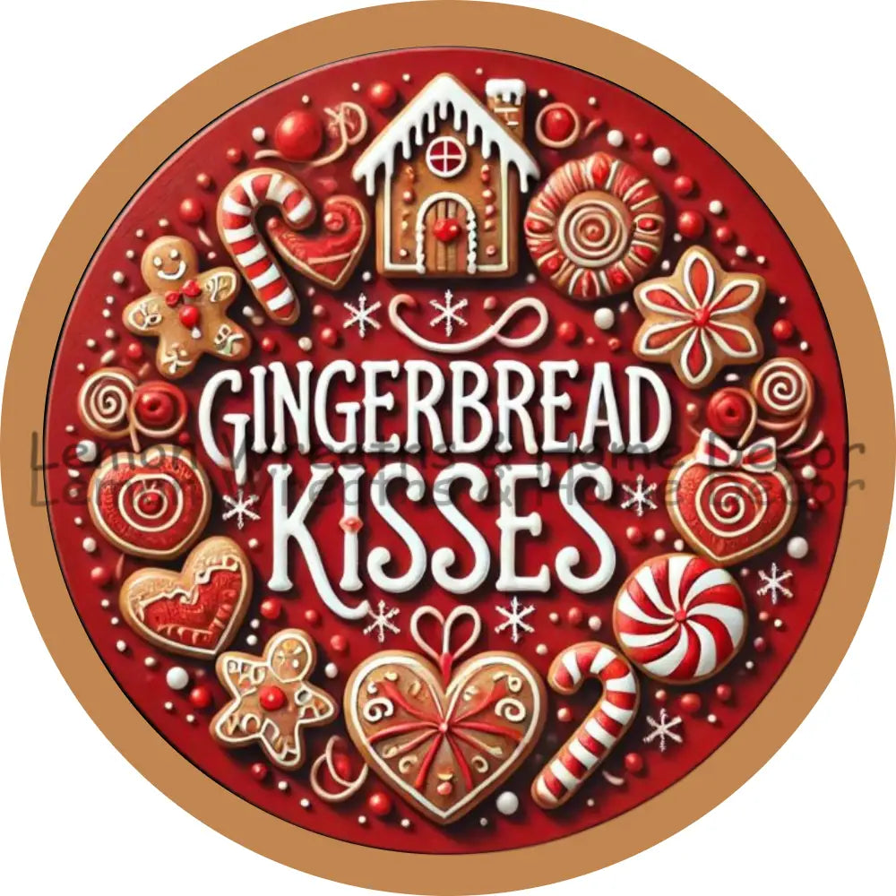 Gingerbread Kisses Metal Sign
