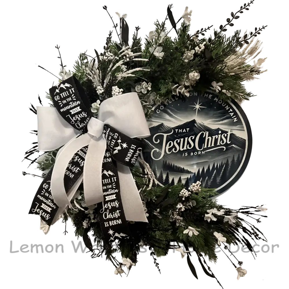 Go Tell It On The Mountain Evergreen Wreath