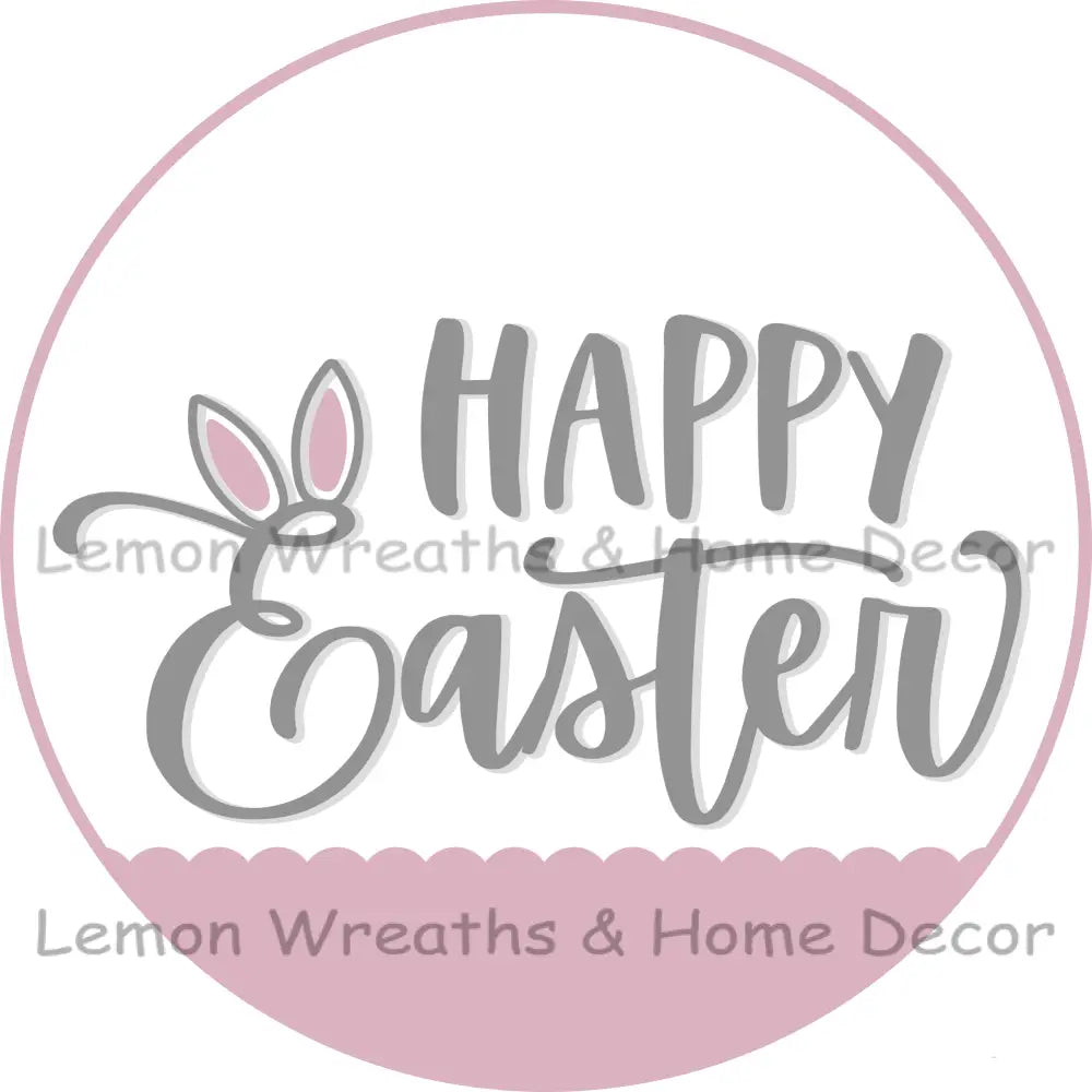 Happy Easter Bunny Ears Metal Sign
