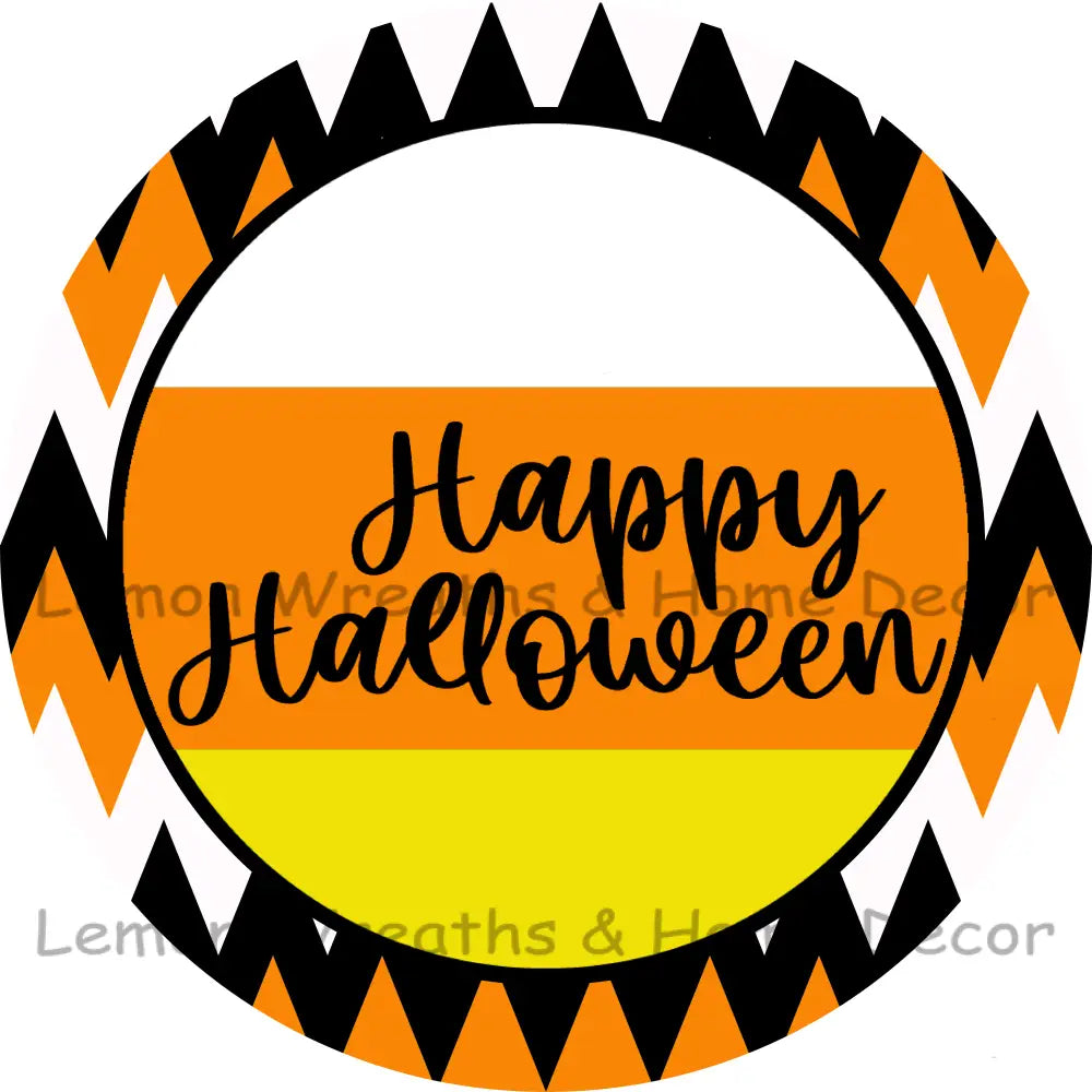 Happy Halloween Zig Zag Metal Sign