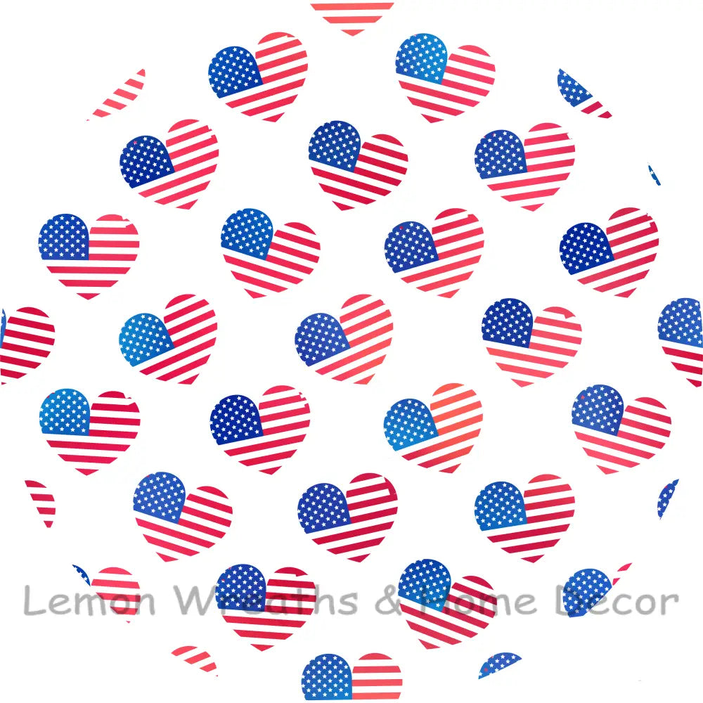 Heart Flags Sublimated Fabric Center