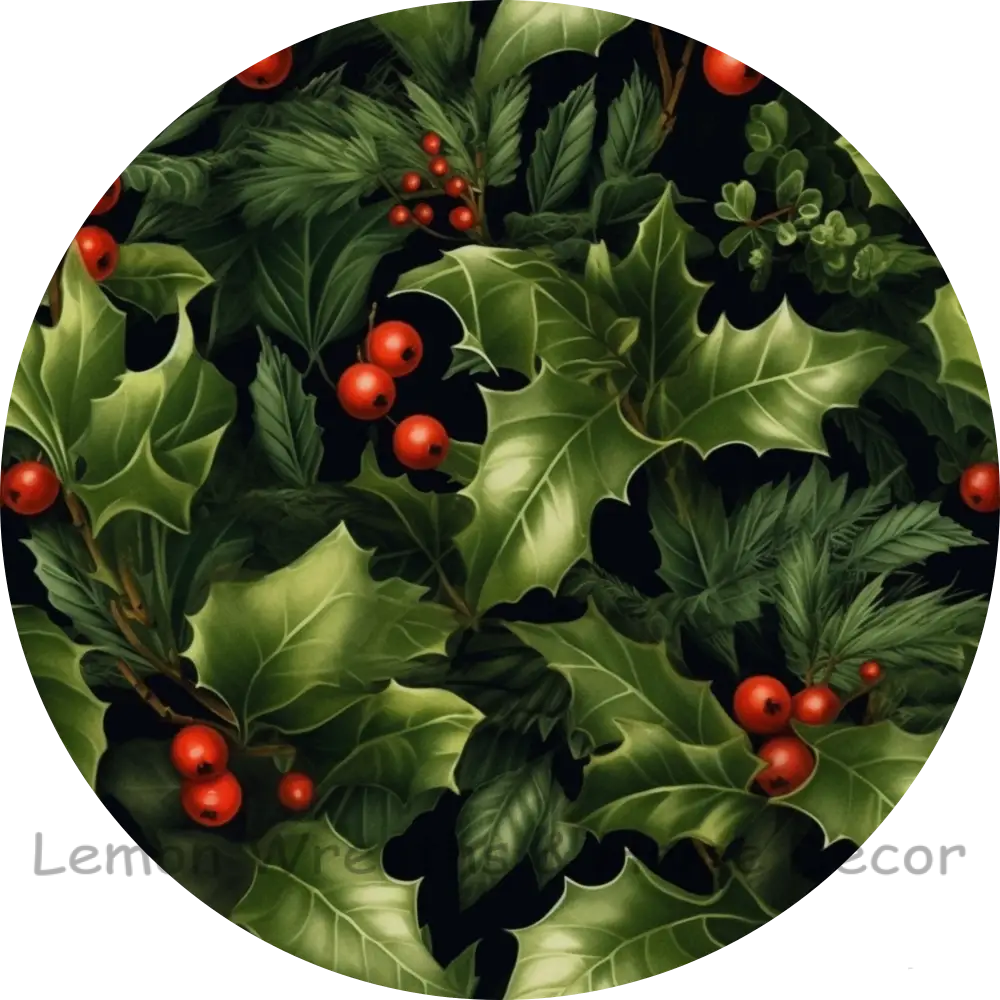 Holly Berries Sublimated Fabric Center