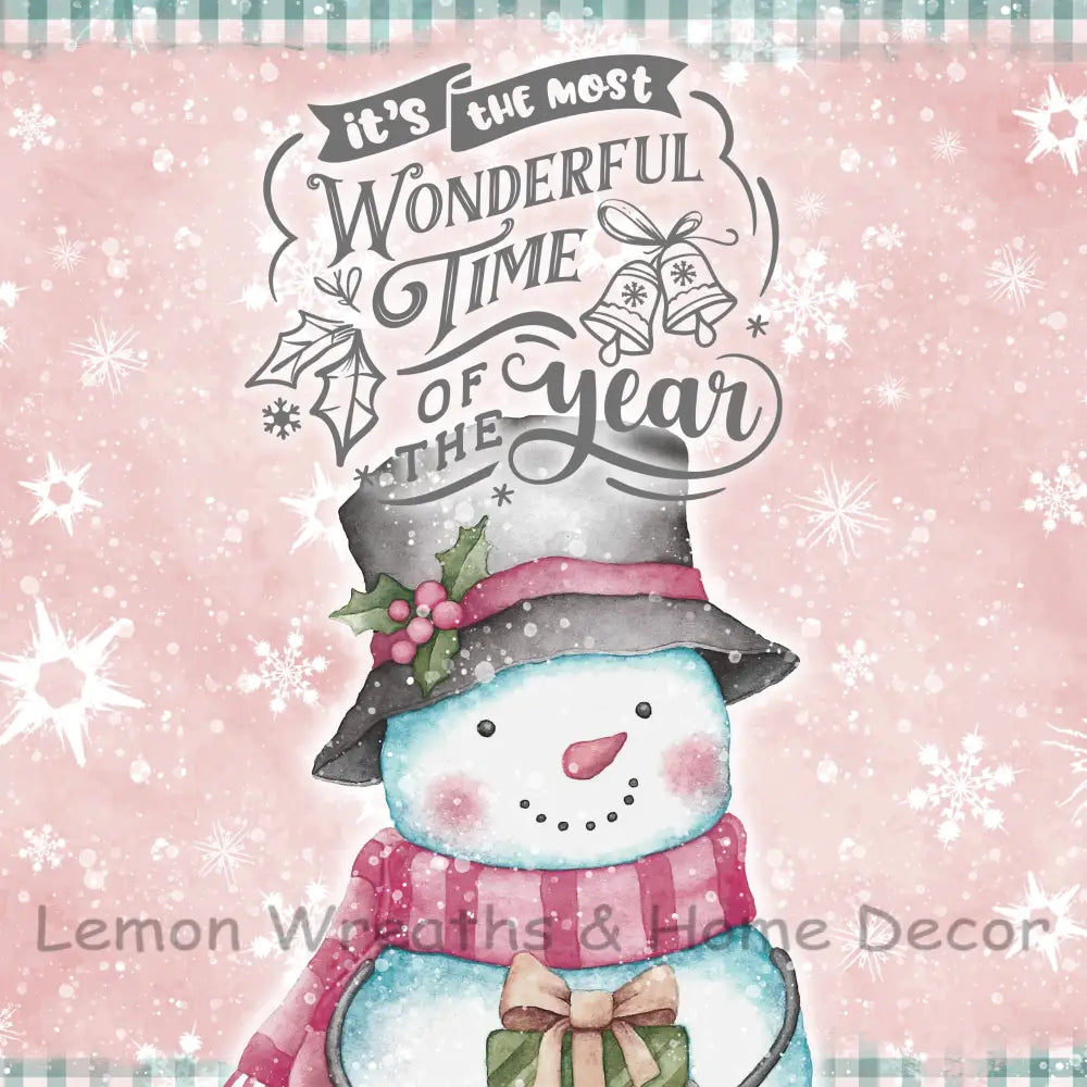 Its The Most Wonderful Time Of Year Snowman Metal Sign 8