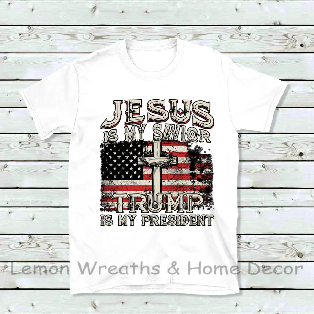 Jesus Is My Savior Trump President Unisex Heavy Cotton Tee White / S T-Shirt