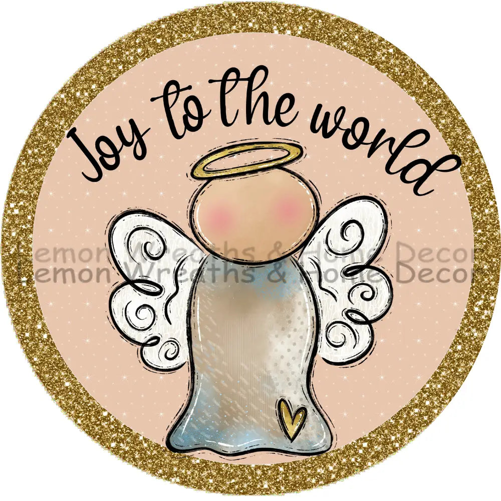 Joy To The World Angel Metal Sign