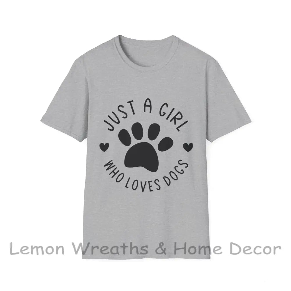 Just A Girl Who Loves Dogs Unisex Softstyle Tee Sport Grey / S T-Shirt