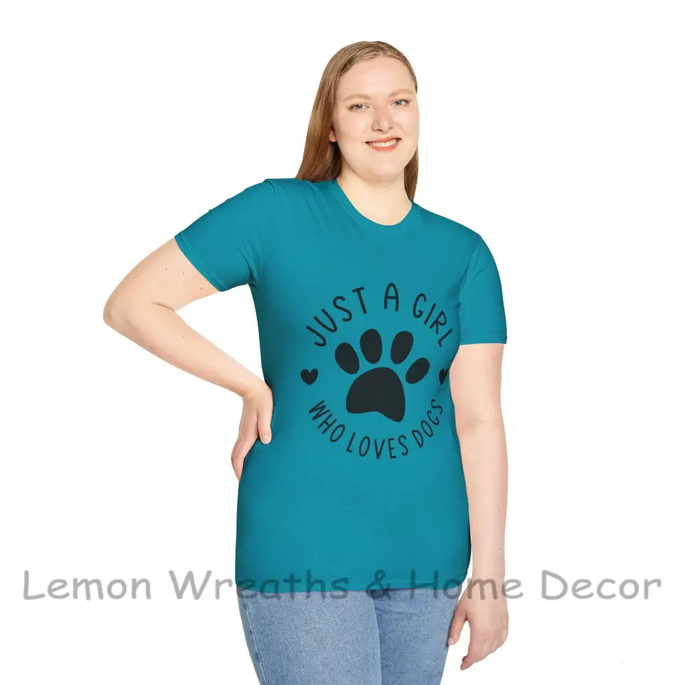 Just A Girl Who Loves Dogs Unisex Softstyle Tee T-Shirt