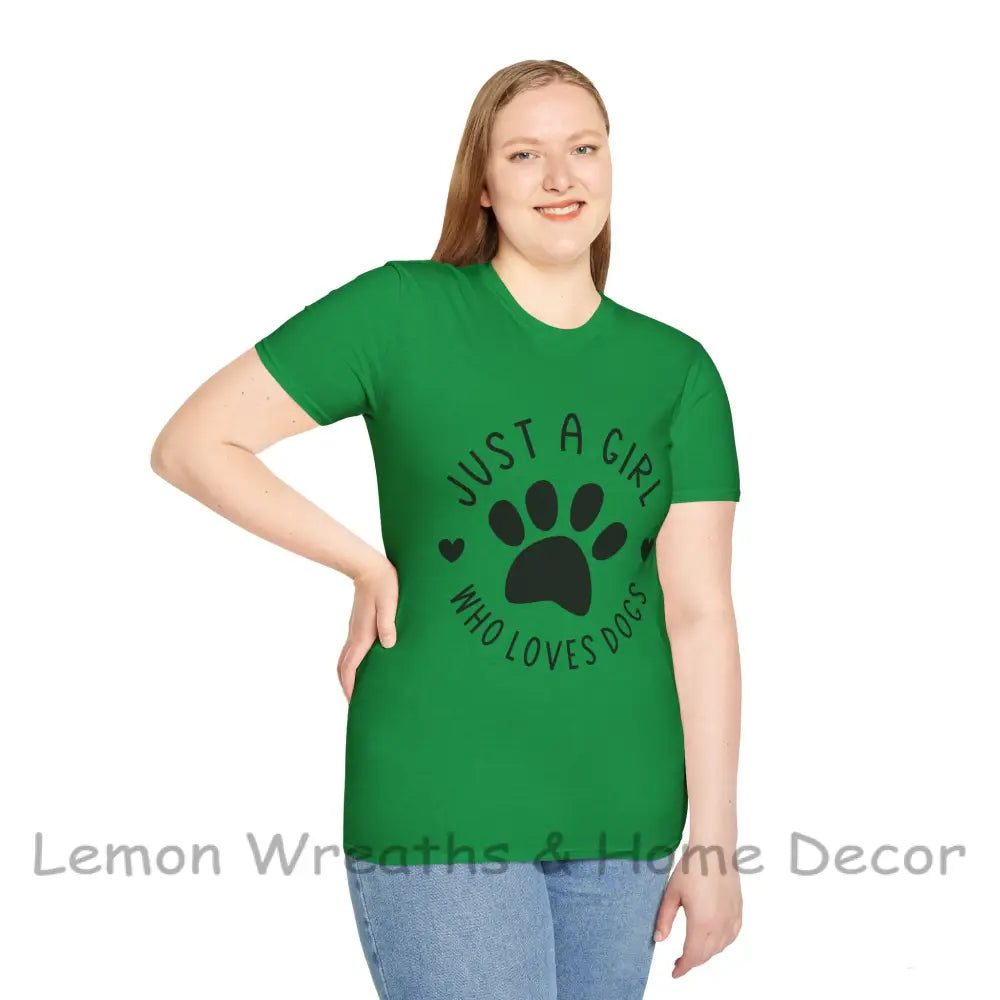 Just A Girl Who Loves Dogs Unisex Softstyle Tee T-Shirt