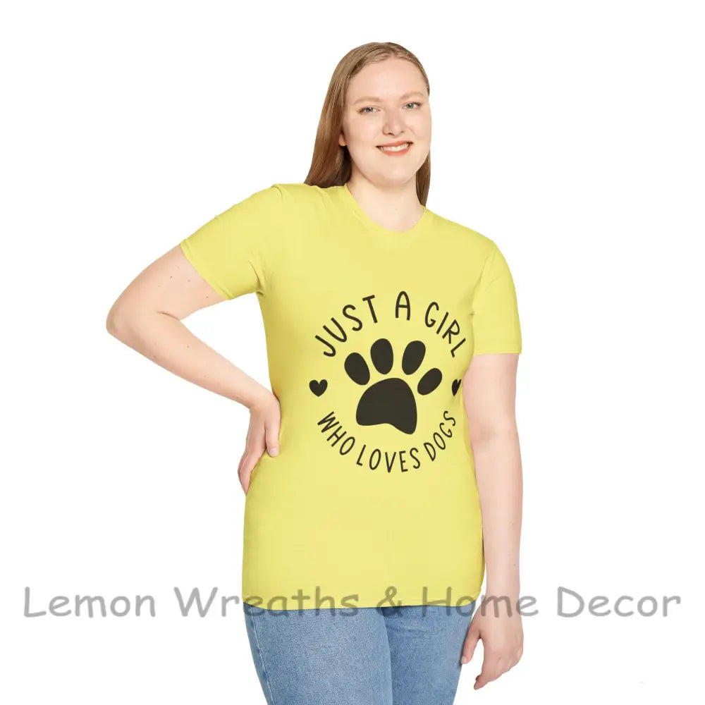 Just A Girl Who Loves Dogs Unisex Softstyle Tee T-Shirt