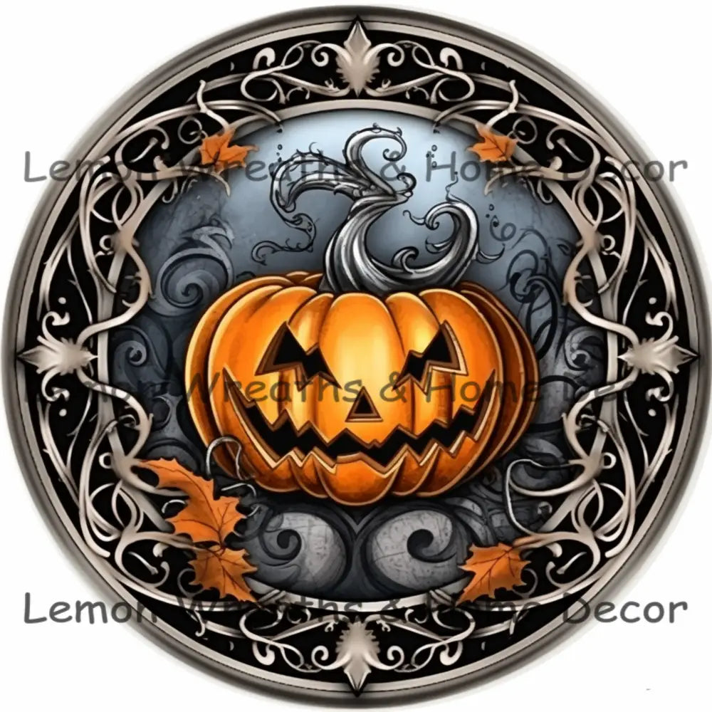 Lattice Frame Jack-O-Lantern Metal Sign 8