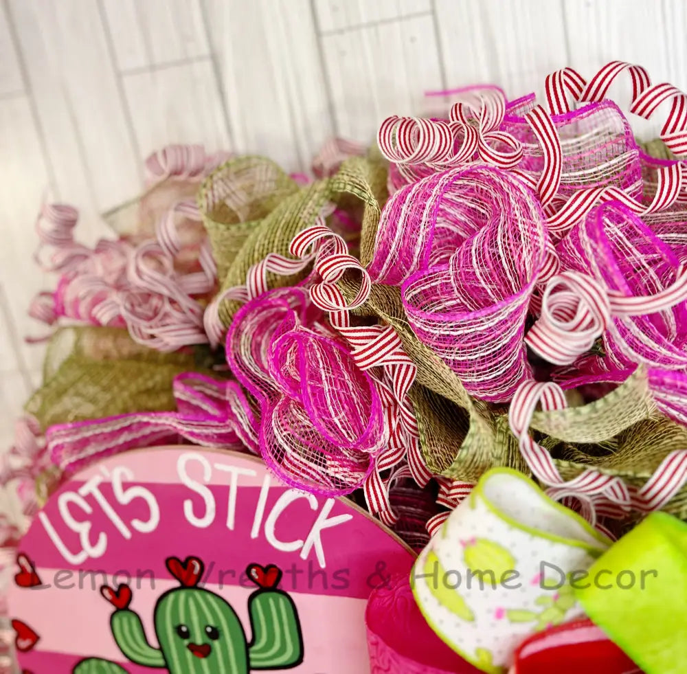 Let’s Stick Together Cactus Wreath