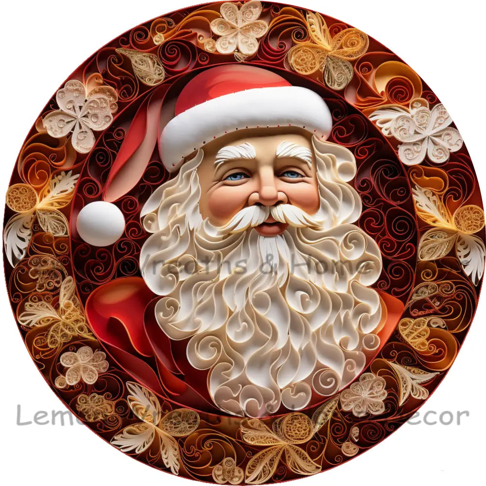 Magical Santa Quilled Paper Metal Sign 6