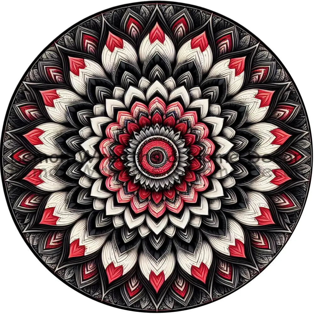 Mandala Flower Center Petals Of Love Metal Sign