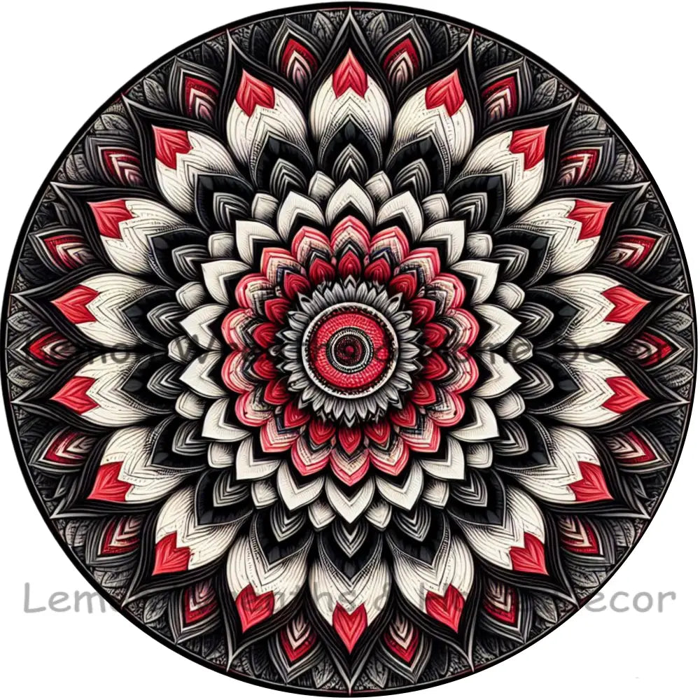 Mandala Flower Center Petals Of Love Metal Sign