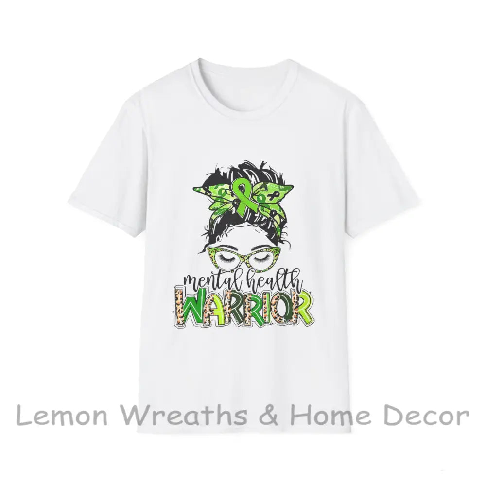 Mental Health Warrior Unisex Softstyle T-Shirt White / S