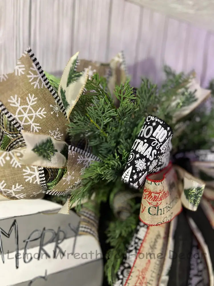 Merry & Bright Rustic Christmas Wreath