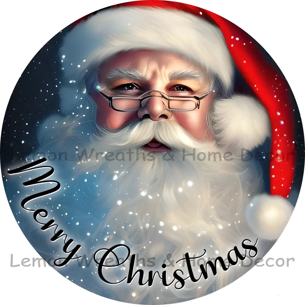 Merry Christmas Traditional Santa Metal Sign