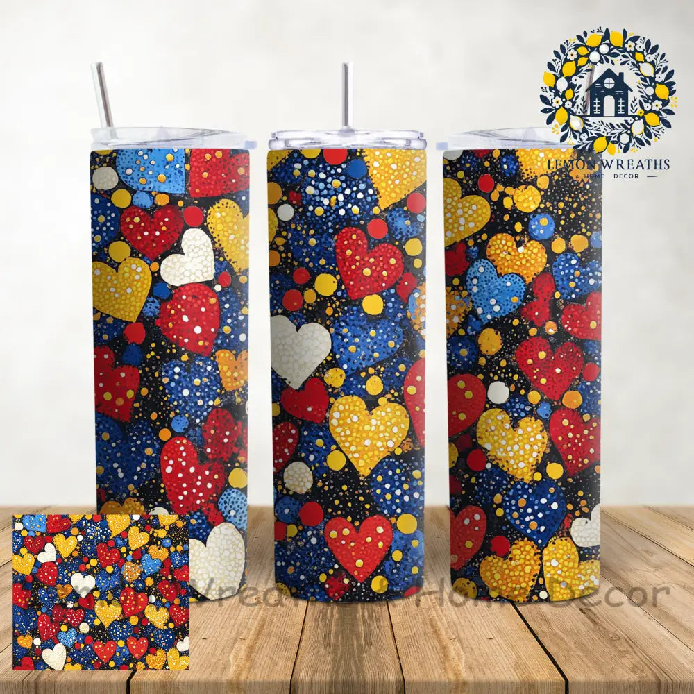 Mosaic Hearts 20Oz Tumbler