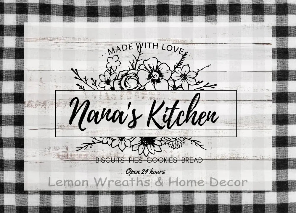 Nanas Kitchen Metal Sign Black