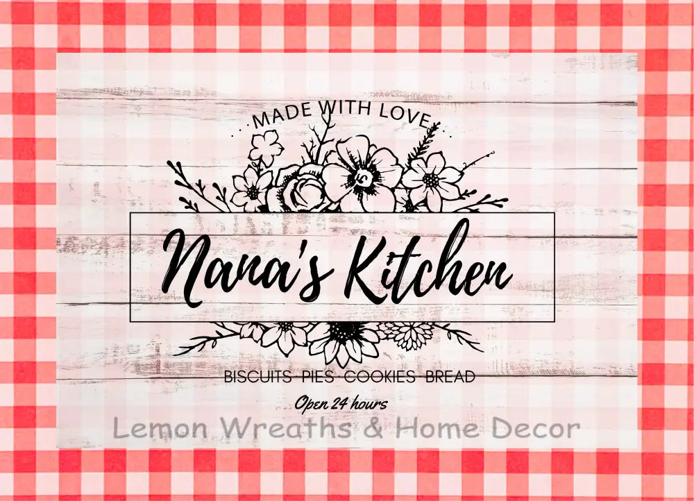 Nanas Kitchen Metal Sign Red