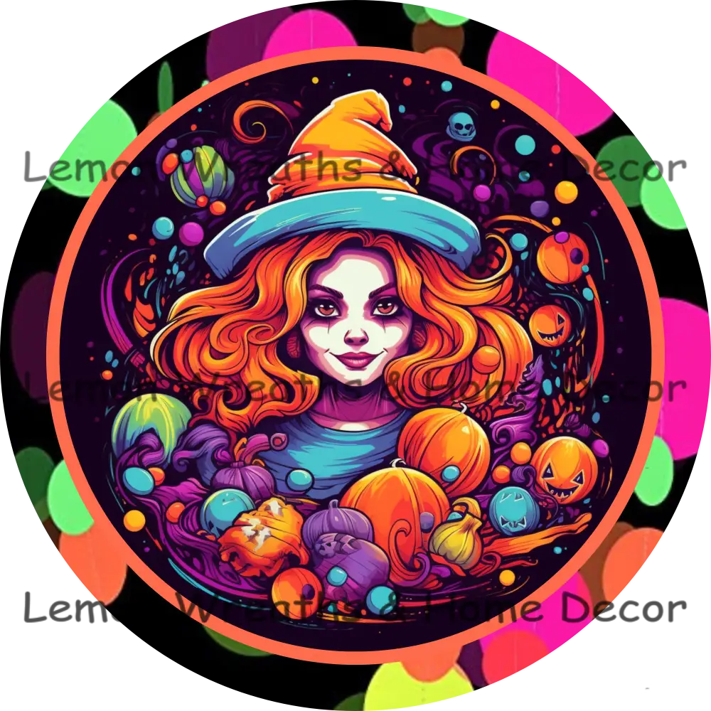 Neon Clown Girl Metal Sign 6