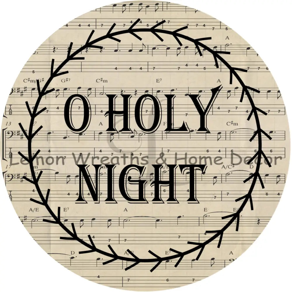 O Holy Night Sheet Music Metal Sign 8