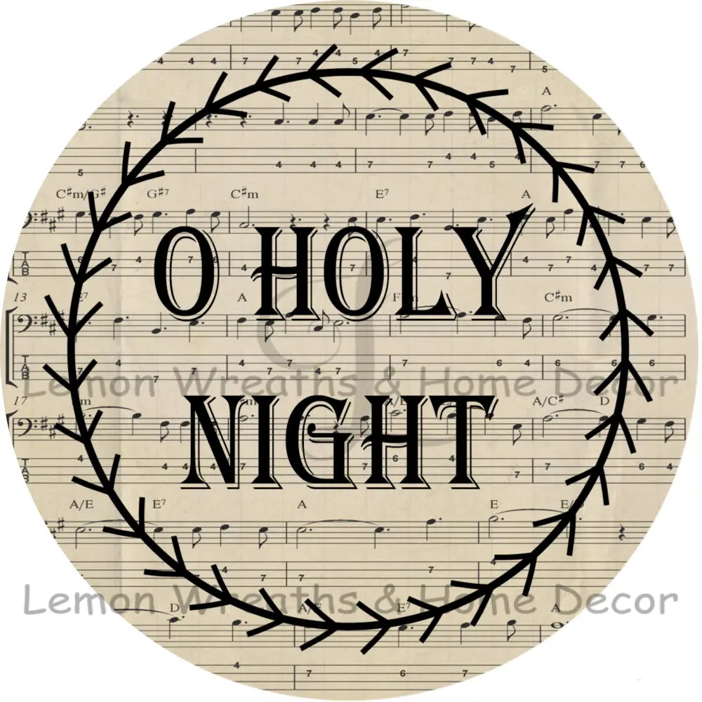 O Holy Night Sheet Music Metal Sign 8