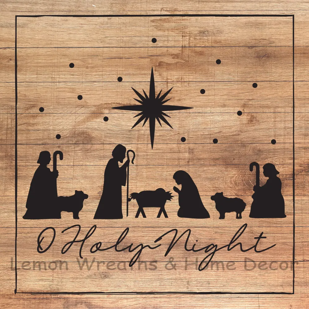 O Holy Night Silhouette Metal Sign 8