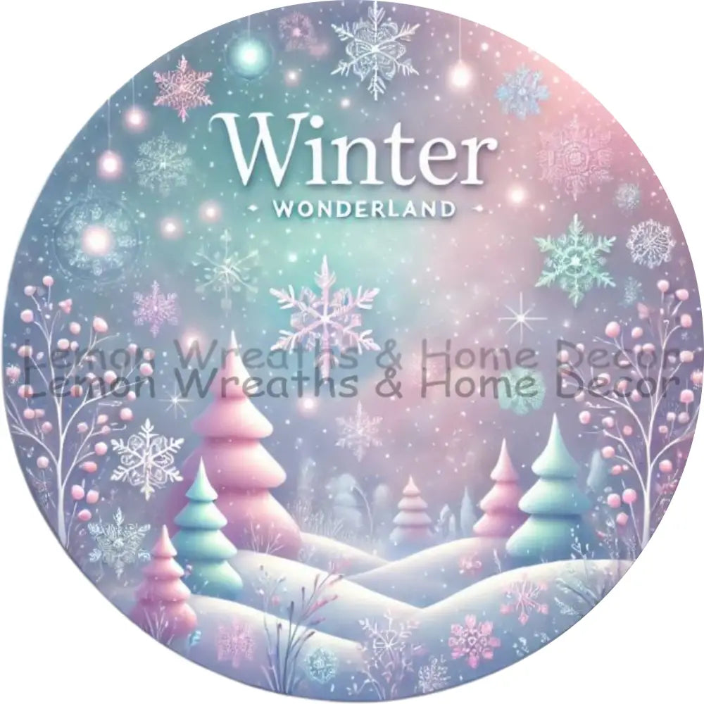 Pastel Winter Wonderland Metal Sign