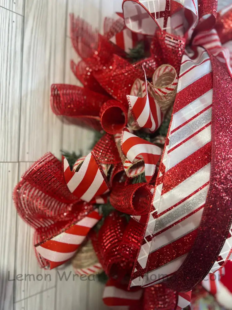 Peppermint Twist Holiday Wreath