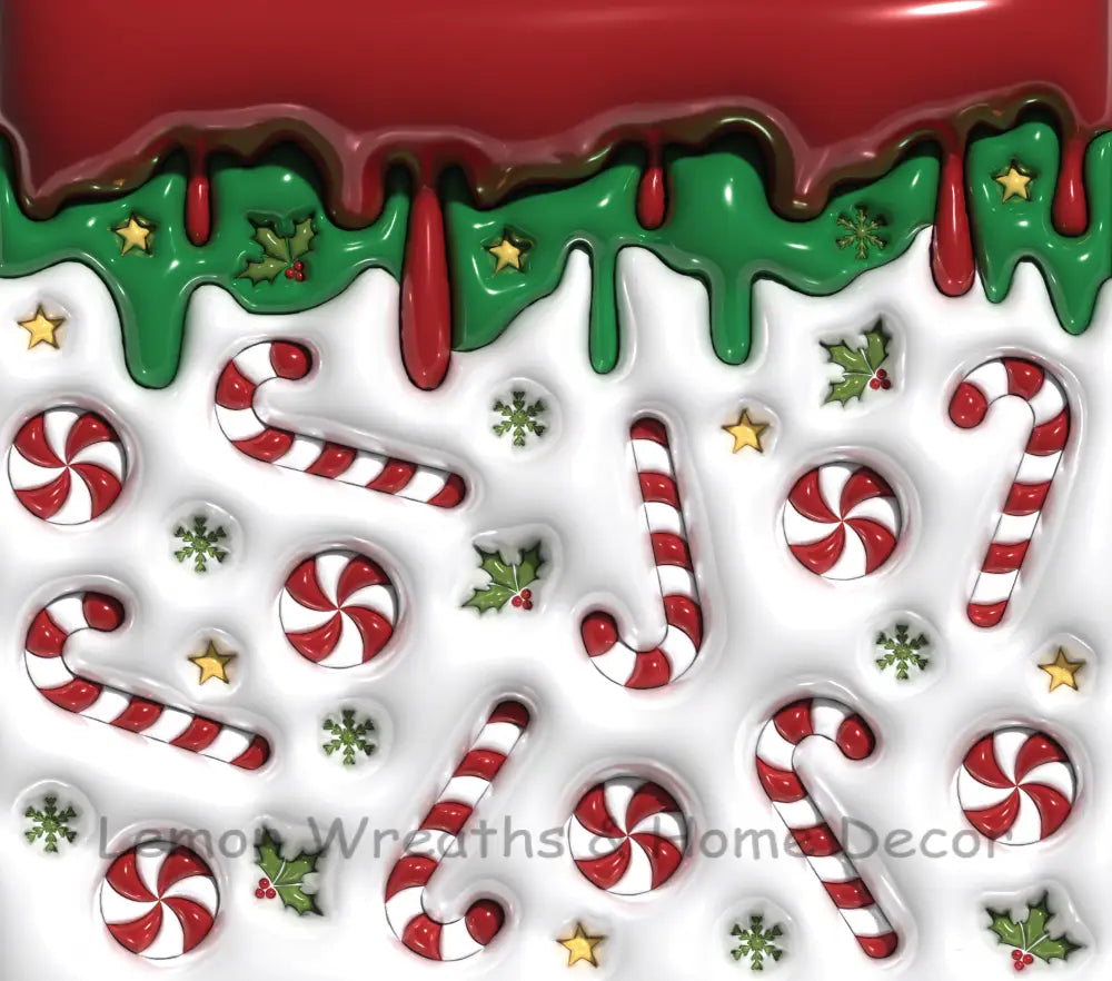 Puffy Candy Cane Christmas 20Oz Tumbler (Copy)
