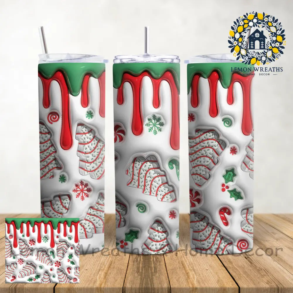 Puffy Christmas Tree Cakes 20Oz Tumbler
