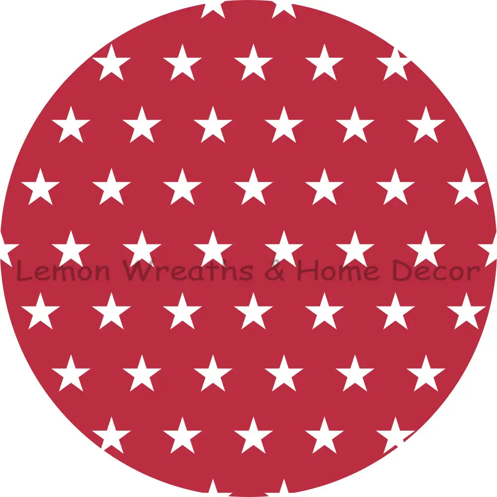 Red Background White Stars Sublimated Fabric Center