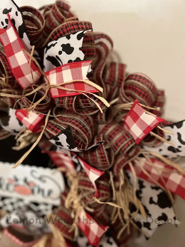 Rustic Cow Welcome Wreath